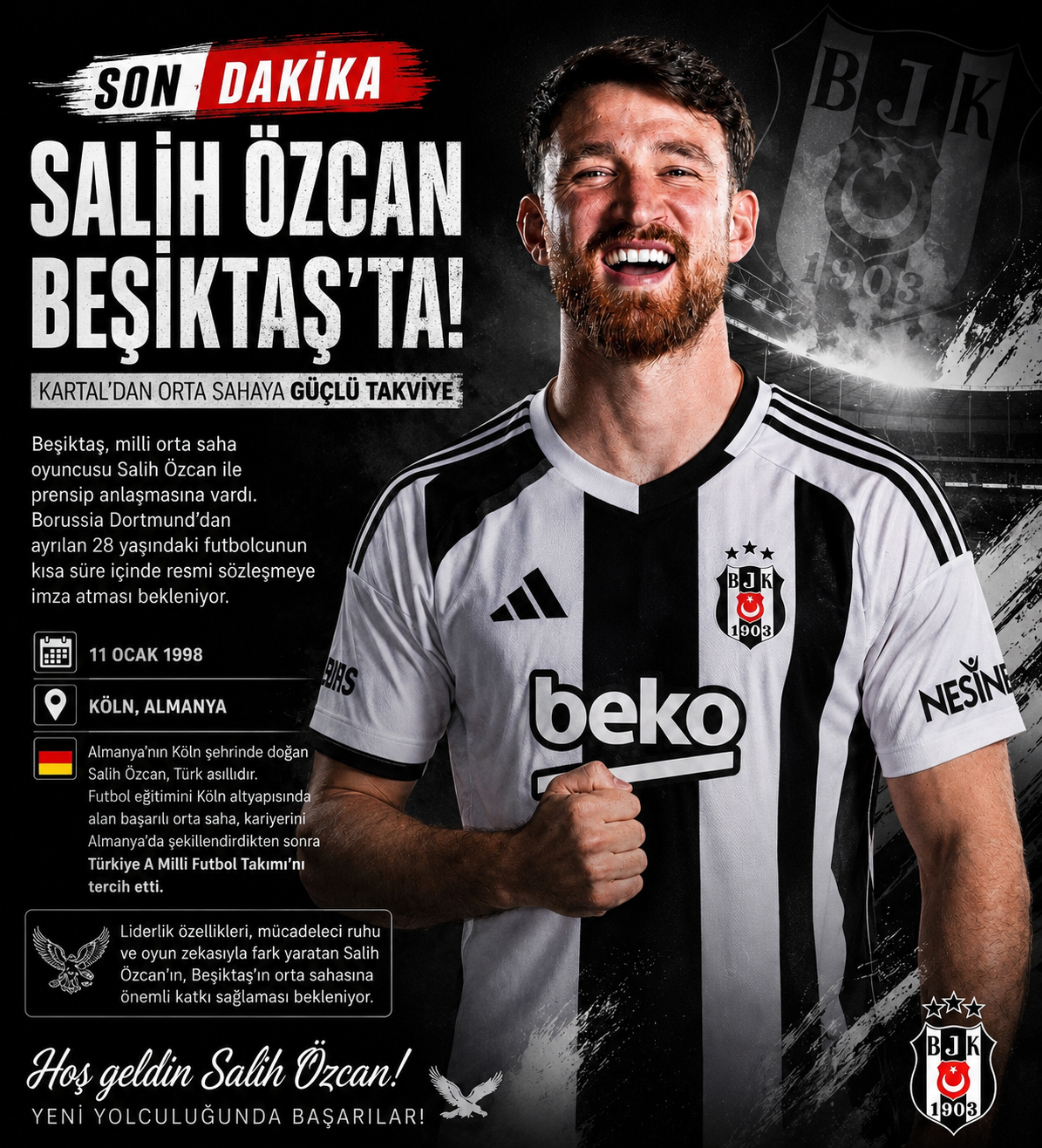 Beşiktaş, Salih Özcan transferini açıkladı